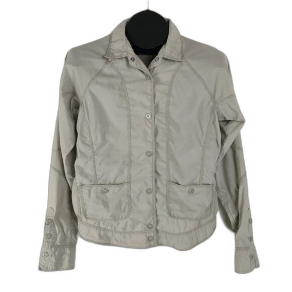 Columbia Titanium Omni-Dry Shirt Jacket Women's Small Beige Lightweight Outdoor - Picture 1 of 11